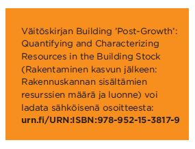 Väitöskirja: Building ’Post-Growth’: Quantifying and Characterizing Resources in the Building Stock